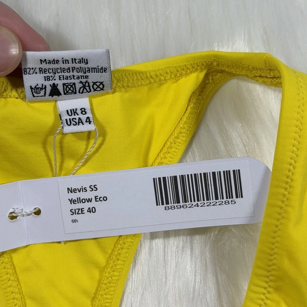 Melissa Odabash Size 40 /‎ US 4 Yellow Nevis Belted One Piece Racerback Swimsuit